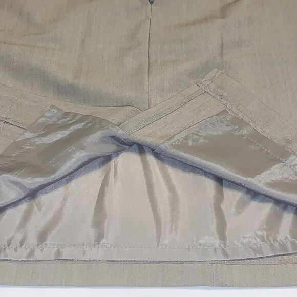 Worthington Skirt Sz 12 Tan Khaki Straight Pencil Lined Back Kick Pleat & Zip - Picture 5 of 10